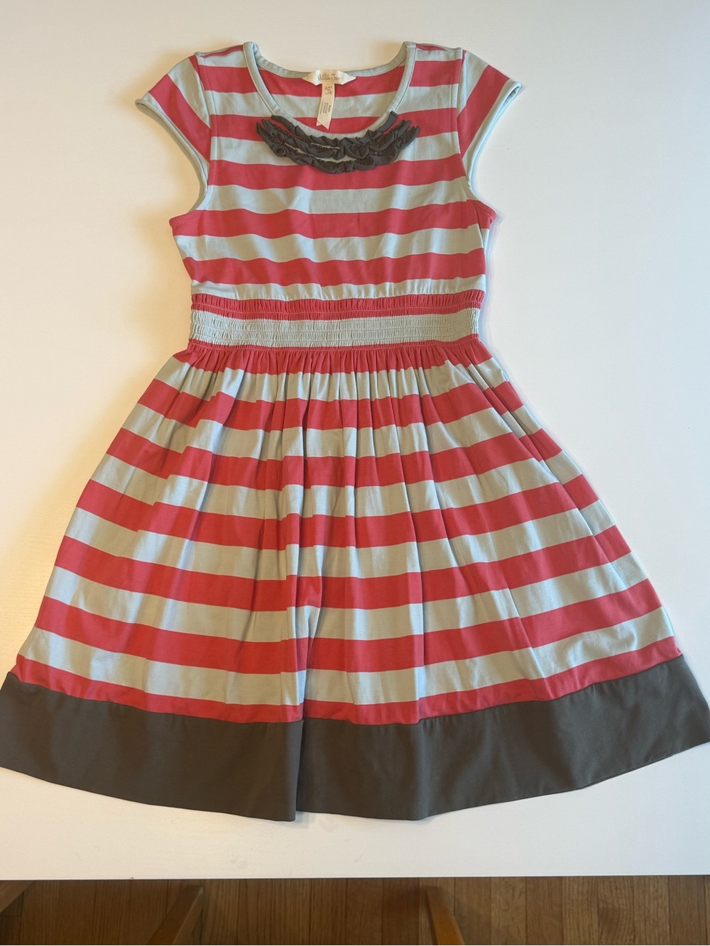 Matilda Jane Vintage Peppermint Dress in Red and Light Blue Stripes VGUC